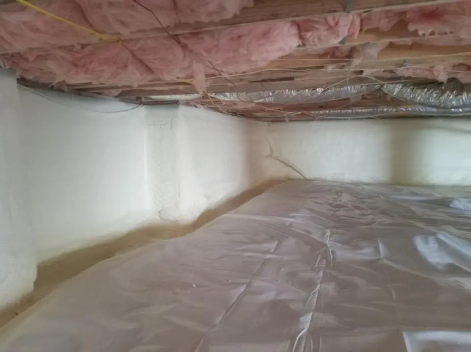 Crawl space encapsulation with closed-cell spray foam for Roof Waterproofing in San Luis